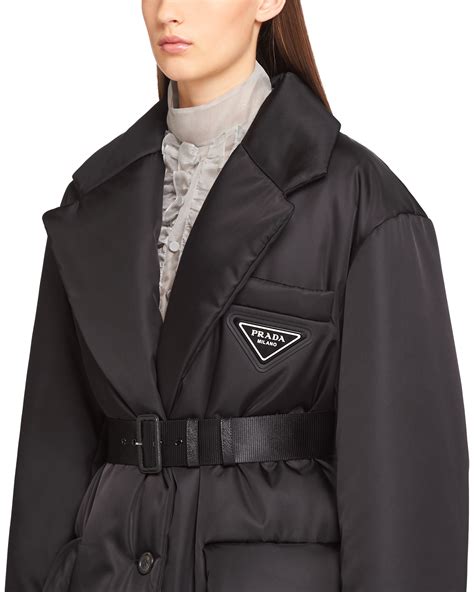 prada puffer jacket women's white|Prada re nylon puffer jacket.